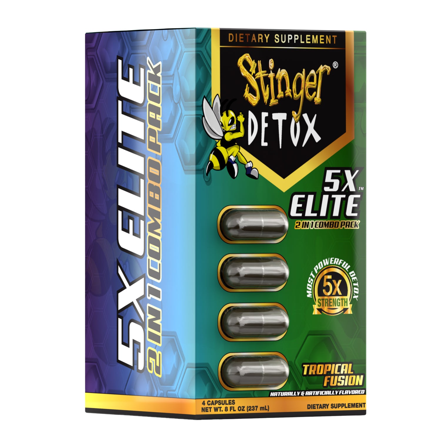 CHAMPS 2025 - Stinger 5x Elite Combo Pack | Tropical Fusion | 5x Instant - 8 OZ | 5x Buzz Caps - 4 Ct