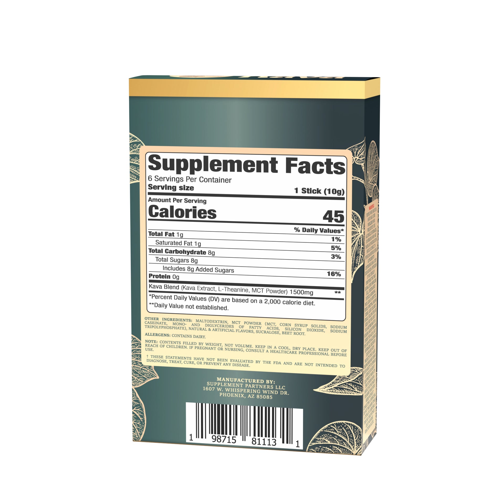 Kava + L-Theanine & MCT Drink Mix | Strawberry Flavor | 6-Packs