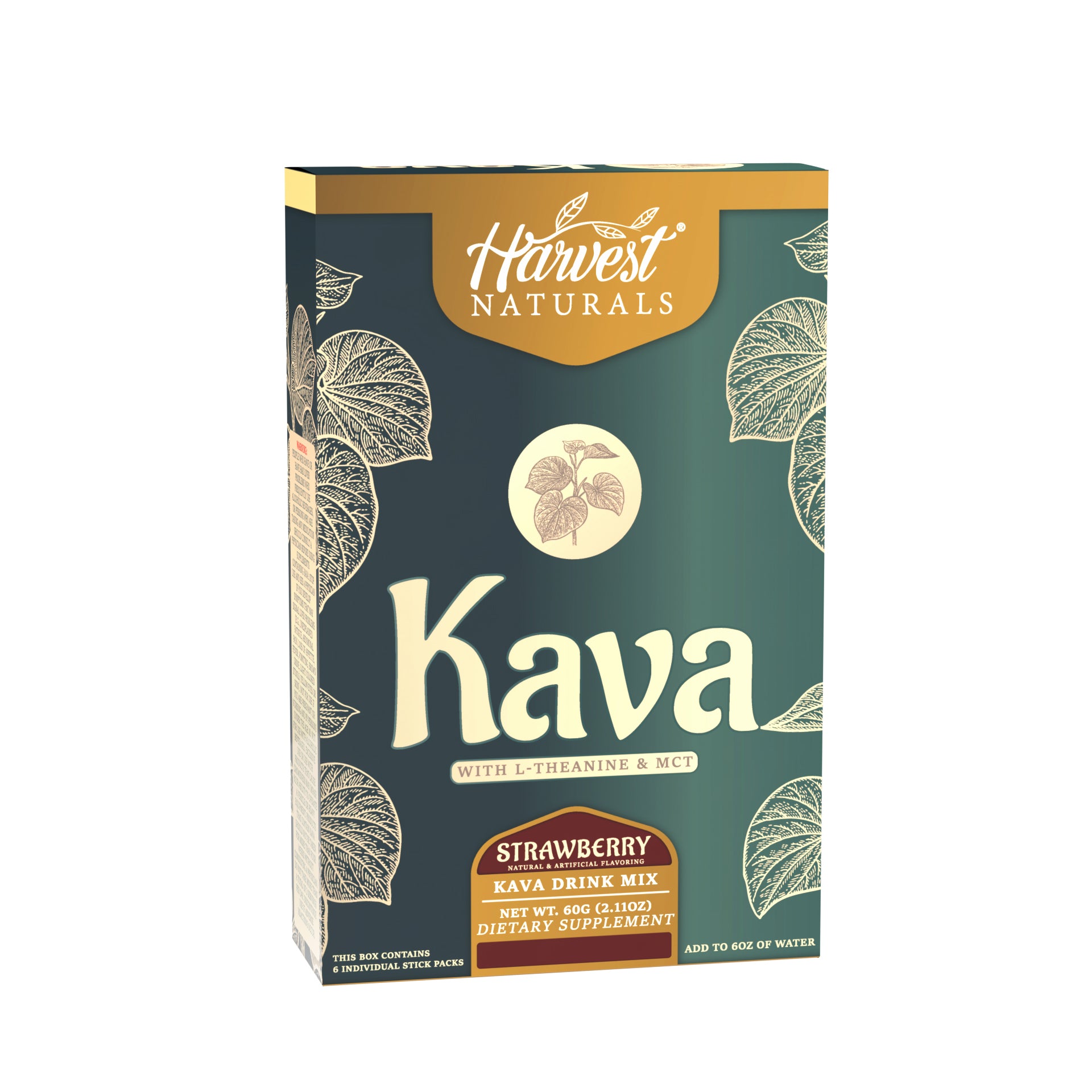 Kava + L-Theanine & MCT Drink Mix | Strawberry Flavor | 6-Packs