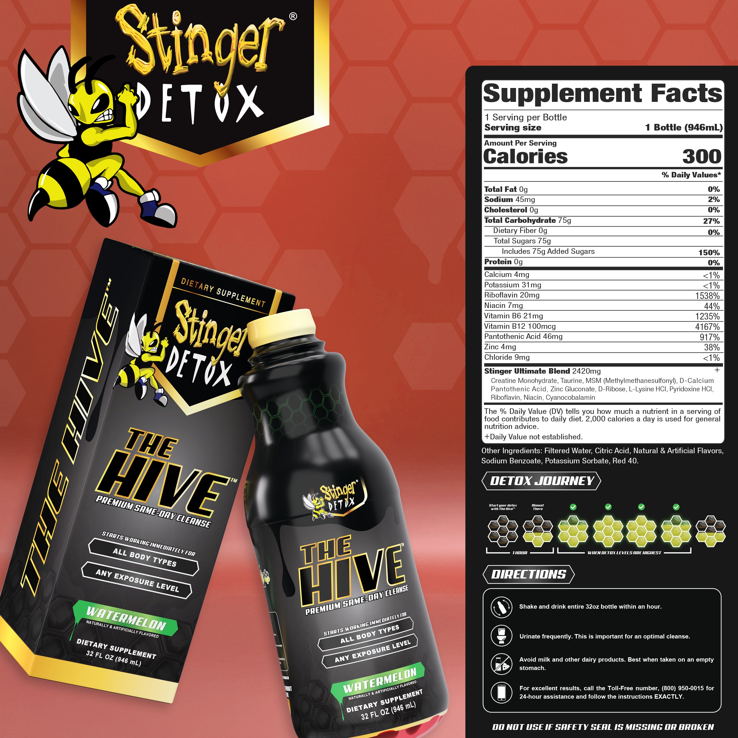 Stinger THE HIVE Premium Same-Day Cleanse | Watermelon | 32 OZ