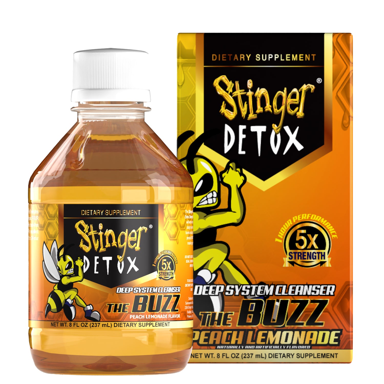 Stinger Buzz 5X Extra Strength | Peach Lemonade | 8 OZ