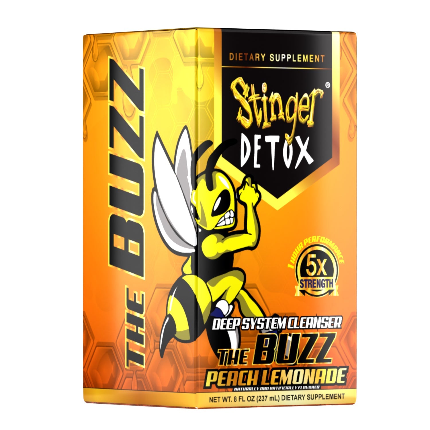 Amazon Transparency: Stinger Buzz 5X Extra Strength | Peach Lemonade | 8 OZ