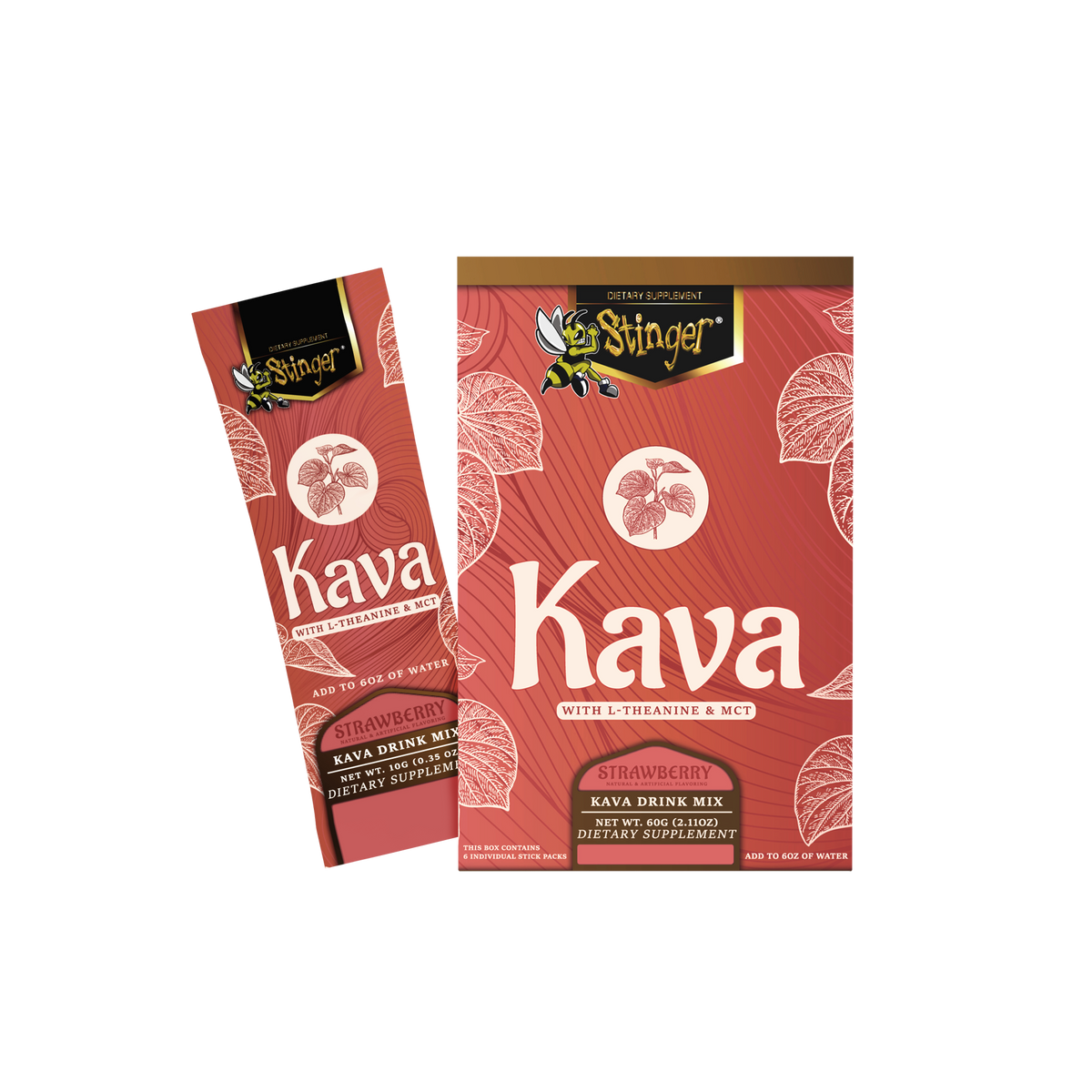 Kava + L-Theanine & MCT Drink Mix | Strawberry Flavor | 6-Packs - FREE