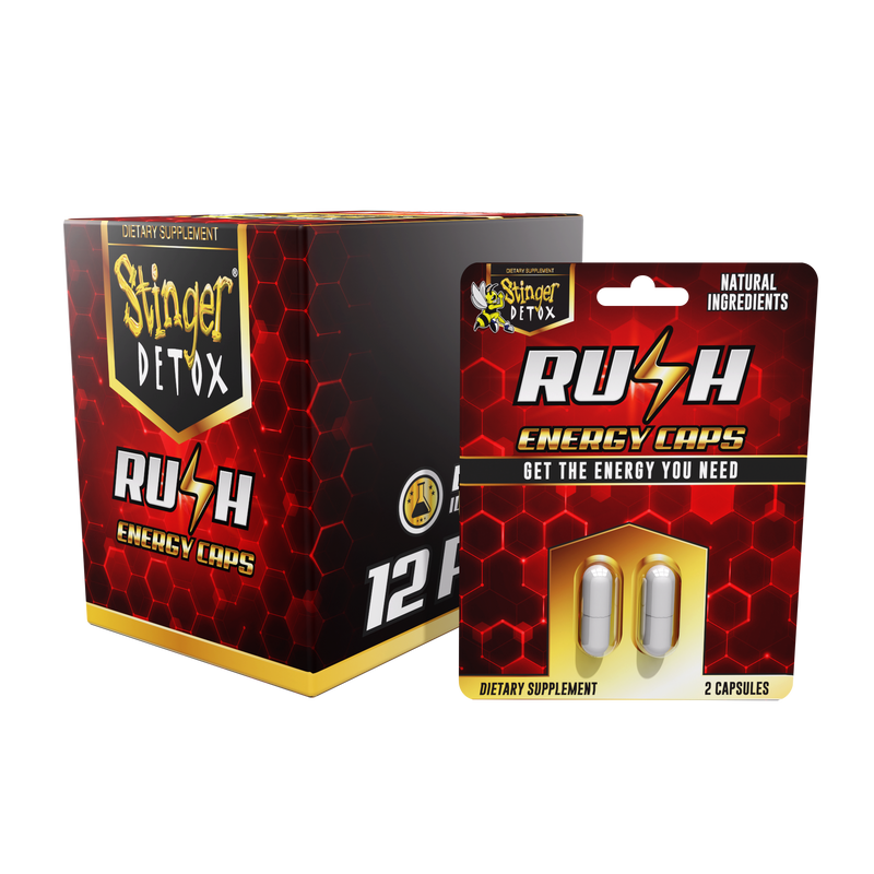 Stinger Detox RUSH | Energy Caps | 12 Card Pack