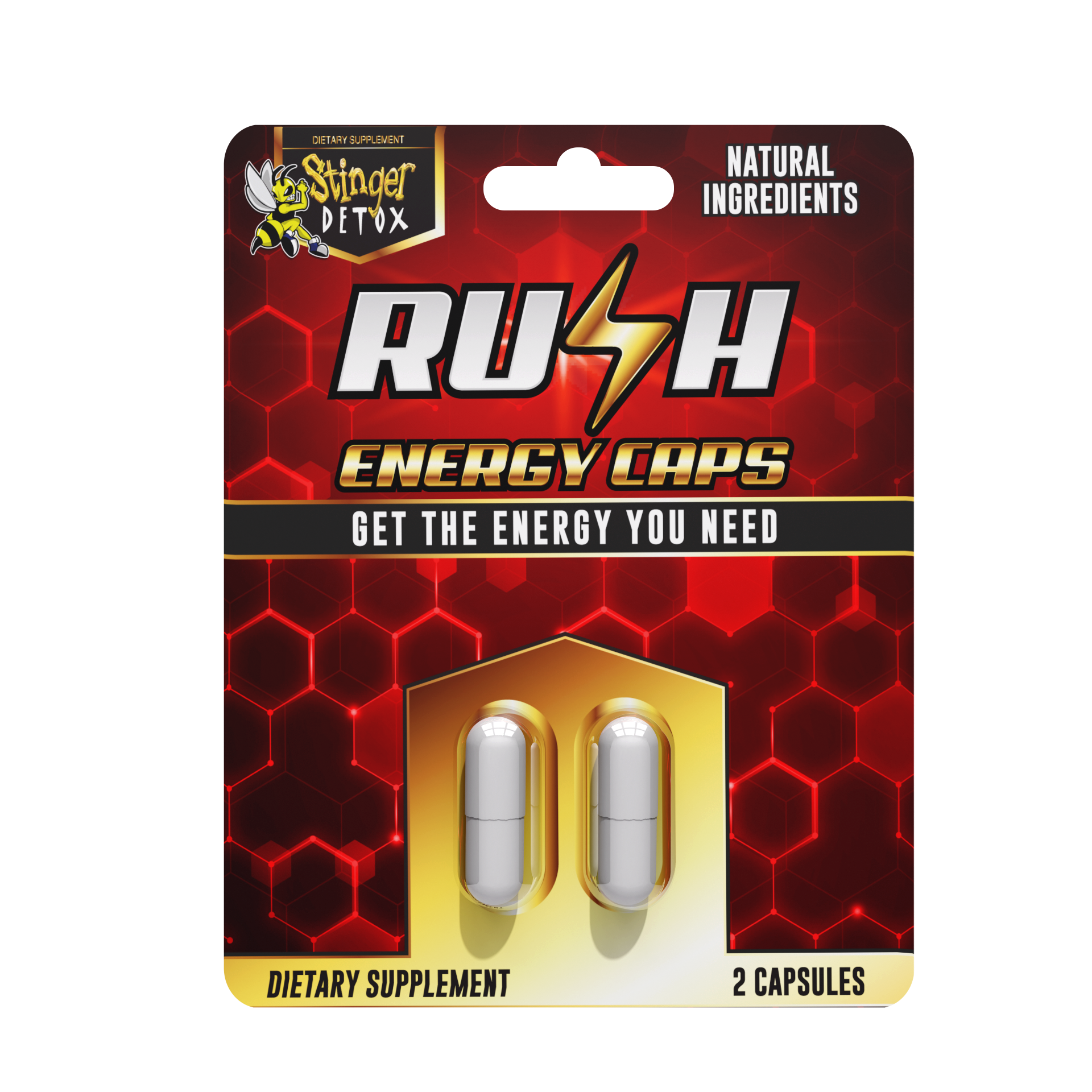 Stinger Detox RUSH | Energy Caps | 12 Card Pack