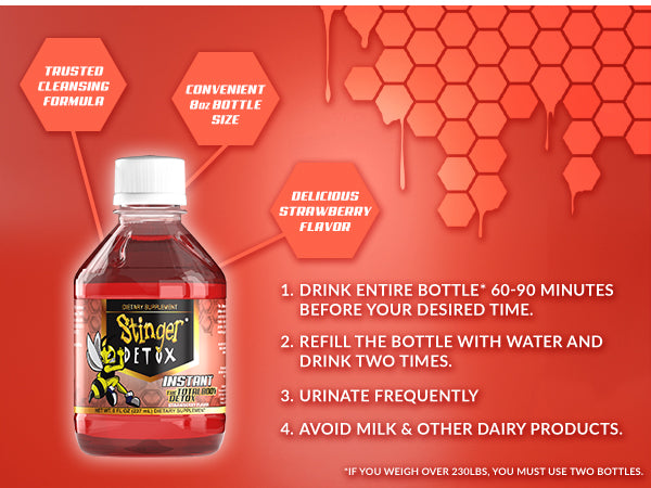 Stinger Instant Detox Regular Strength | Strawberry | 8 OZ