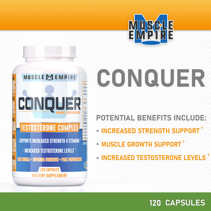 Conquer Testosterone Complex | Enhance Your Workout | 120 Count